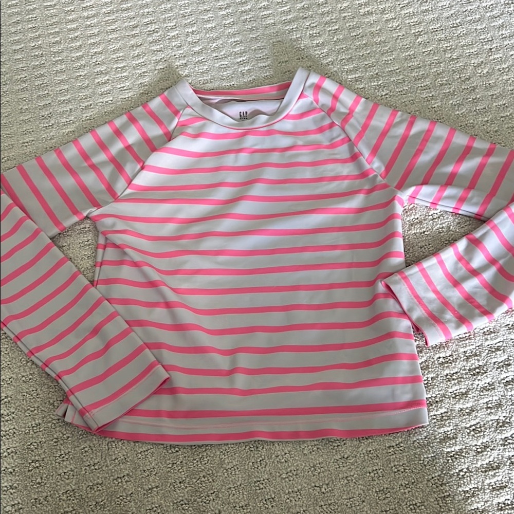 GAP Pink and White Rashguard Swimwear